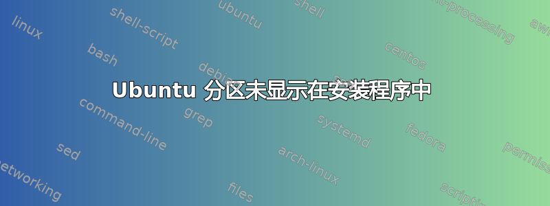 Ubuntu 分区未显示在安装程序中