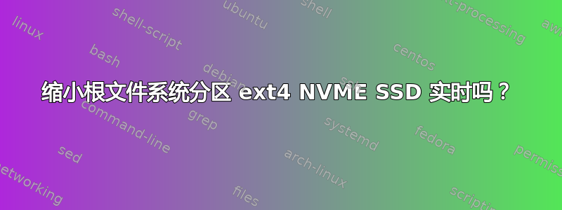 缩小根文件系统分区 ext4 NVME SSD 实时吗？