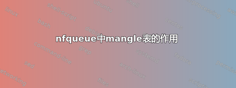 nfqueue中mangle表的作用