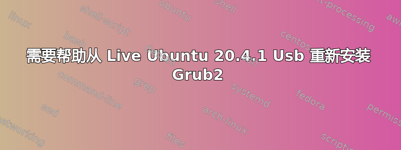 需要帮助从 Live Ubuntu 20.4.1 Usb 重新安装 Grub2