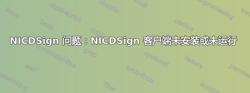 NICDSign 问题：NICDSign 客户端未安装或未运行