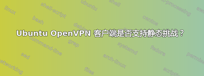 Ubuntu OpenVPN 客户端是否支持静态挑战？