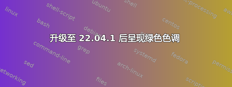 升级至 22.04.1 后呈现绿色色调