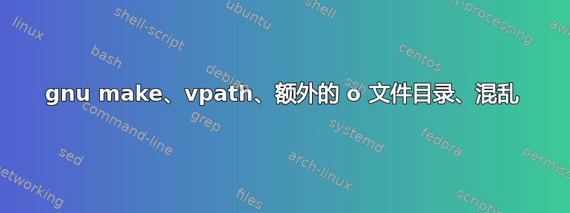 gnu make、vpath、额外的 o 文件目录、混乱