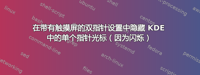 在带有触摸屏的双指针设置中隐藏 KDE 中的单个指针光标（因为闪烁）