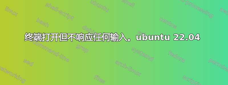 终端打开但不响应任何输入。ubuntu 22.04