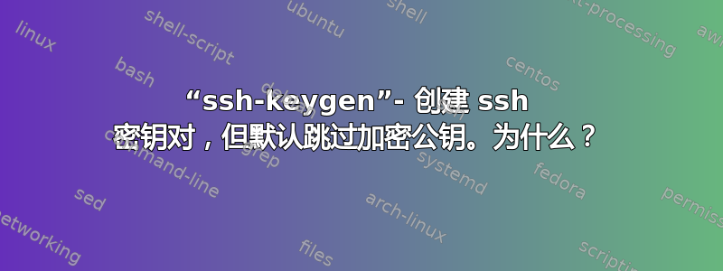 “ssh-keygen”- 创建 ssh 密钥对，但默认跳过加密公钥。为什么？