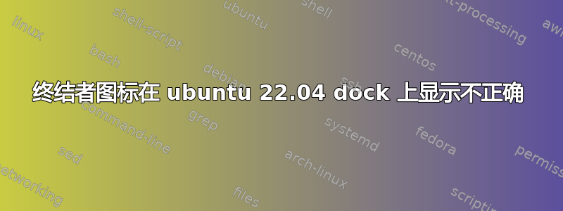 终结者图标在 ubuntu 22.04 dock 上显示不正确