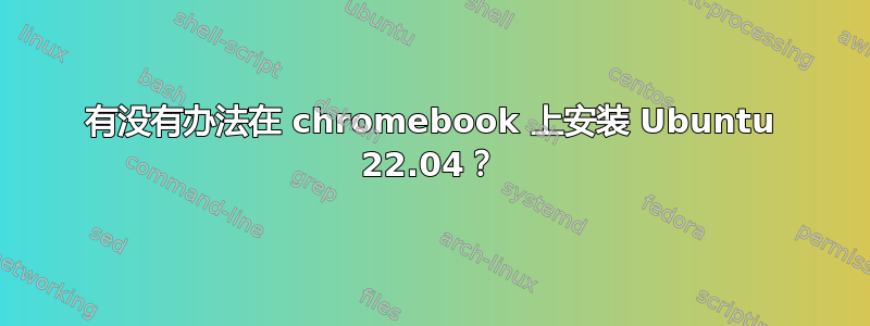 有没有办法在 chromebook 上安装 Ubuntu 22.04？