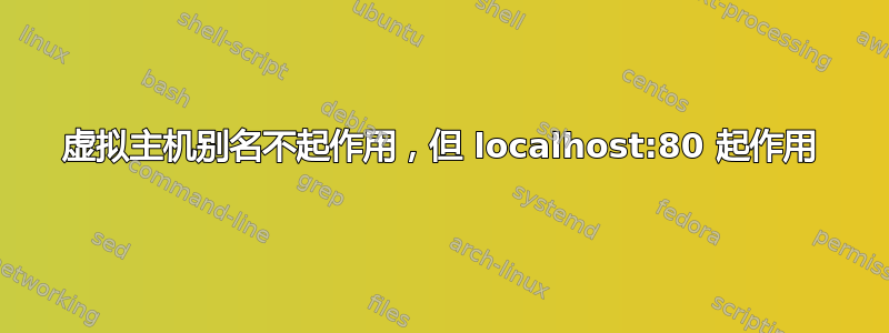 虚拟主机别名不起作用，但 localhost:80 起作用