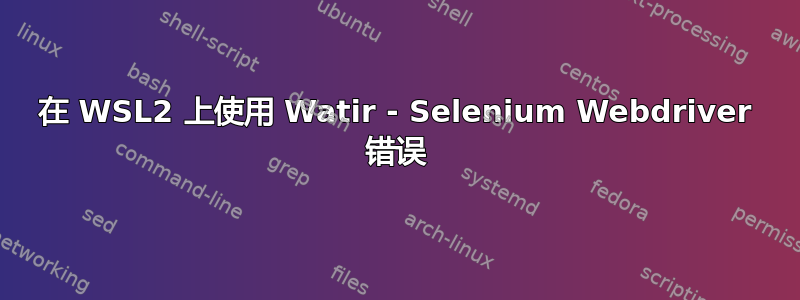 在 WSL2 上使用 Watir - Selenium Webdriver 错误