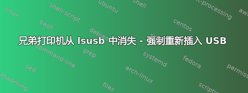 兄弟打印机从 lsusb 中消失 - 强制重新插入 USB