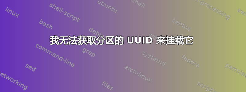 我无法获取分区的 UUID 来挂载它