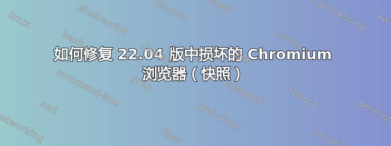 如何修复 22.04 版中损坏的 Chromium 浏览器（快照）