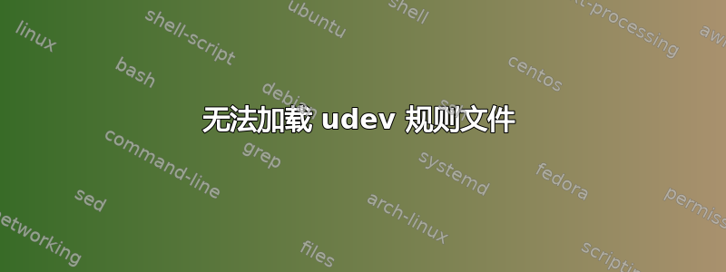 无法加载 udev 规则文件