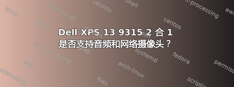 Dell XPS 13 9315 2 合 1 是否支持音频和网络摄像头？