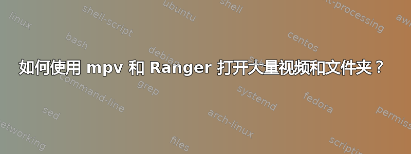 如何使用 mpv 和 Ranger 打开大量视频和文件夹？