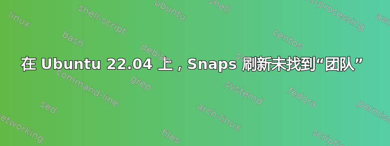 在 Ubuntu 22.04 上，Snaps 刷新未找到“团队”