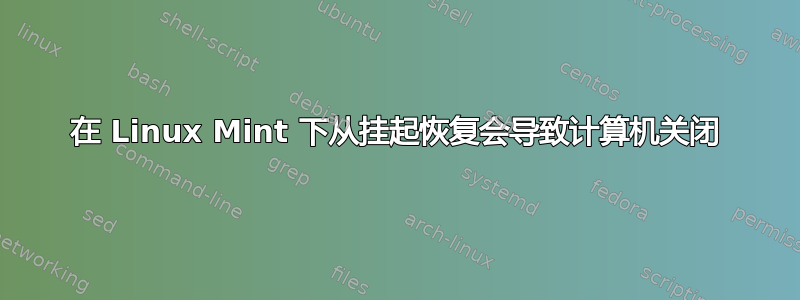 在 Linux Mint 下从挂起恢复会导致计算机关闭