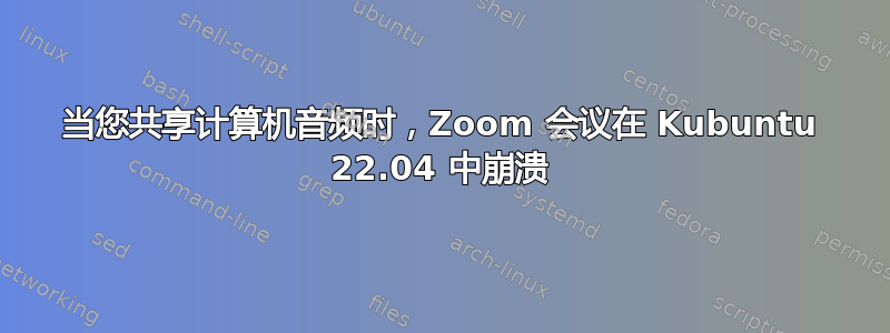 当您共享计算机音频时，Zoom 会议在 Kubuntu 22.04 中崩溃