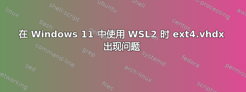 在 Windows 11 中使用 WSL2 时 ext4.vhdx 出现问题