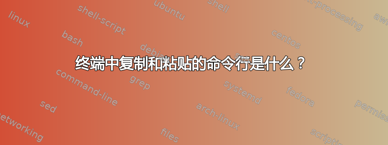 终端中复制和粘贴的命令行是什么？