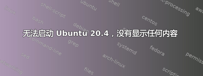 无法启动 Ubuntu 20.4，没有显示任何内容