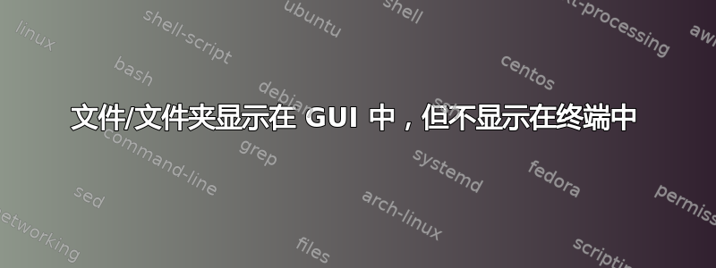 文件/文件夹显示在 GUI 中，但不显示在终端中