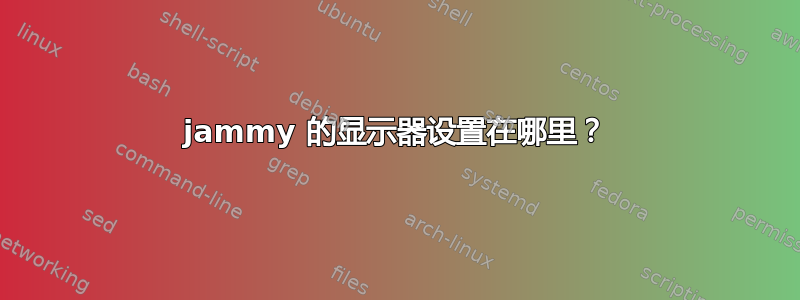 jammy 的显示器设置在哪里？