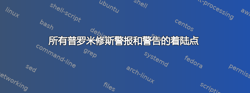 所有普罗米修斯警报和警告的着陆点