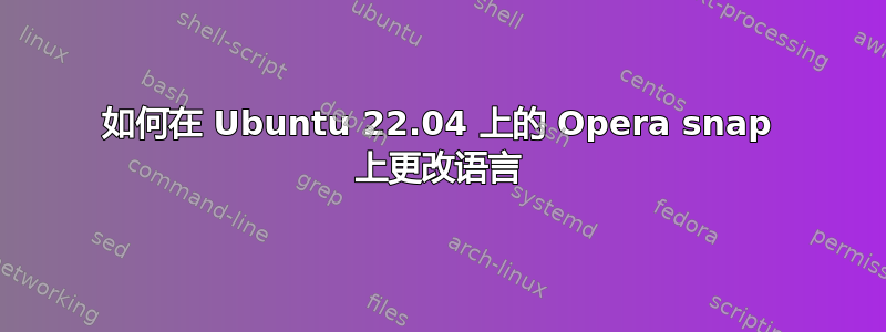 如何在 Ubuntu 22.04 上的 Opera snap 上更改语言