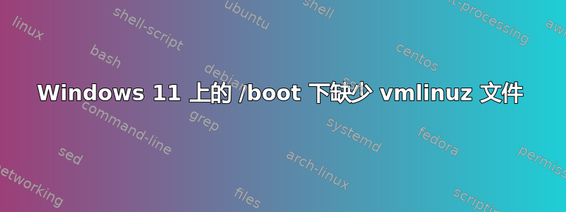 Windows 11 上的 /boot 下缺少 vmlinuz 文件