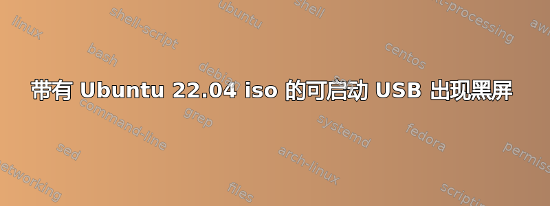 带有 Ubuntu 22.04 iso 的可启动 USB 出现黑屏