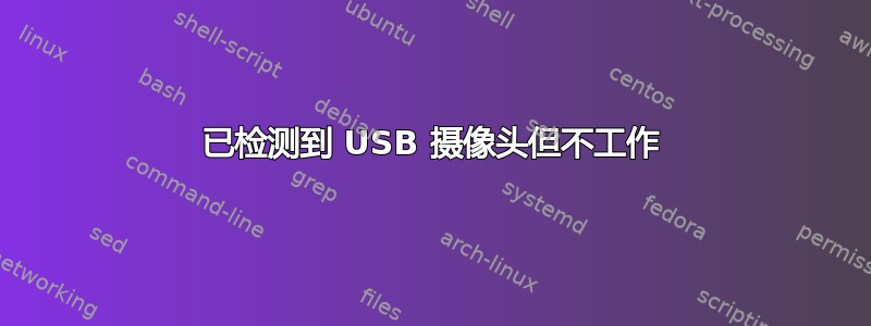 已检测到 USB 摄像头但不工作