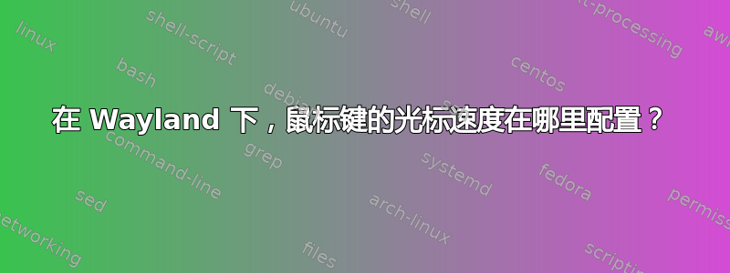 在 Wayland 下，鼠标键的光标速度在哪里配置？