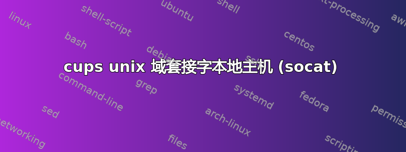 cups unix 域套接字本地主机 (socat)