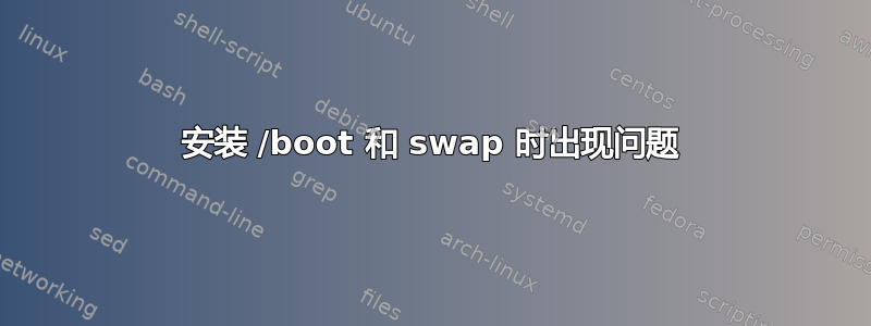 安装 /boot 和 swap 时出现问题