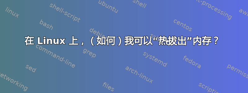 在 Linux 上，（如何）我可以“热拔出”内存？