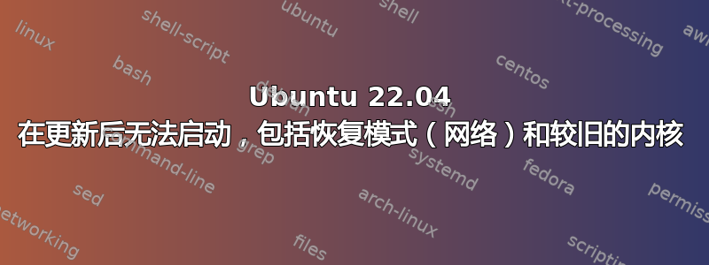 Ubuntu 22.04 在更新后无法启动，包括恢复模式（网络）和较旧的内核