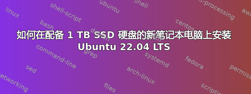 如何在配备 1 TB SSD 硬盘的新笔记本电脑上安装 Ubuntu 22.04 LTS