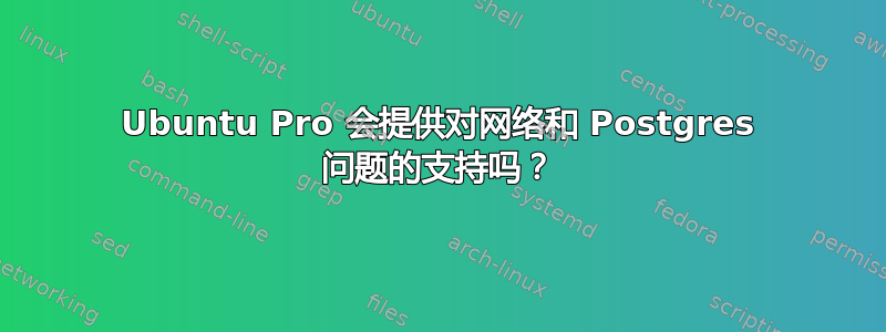 Ubuntu Pro 会提供对网络和 Postgres 问题的支持吗？