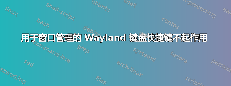 用于窗口管理的 Wayland 键盘快捷键不起作用