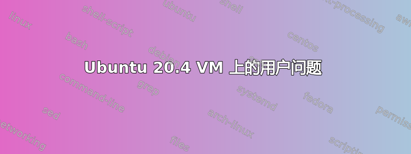 Ubuntu 20.4 VM 上的用户问题