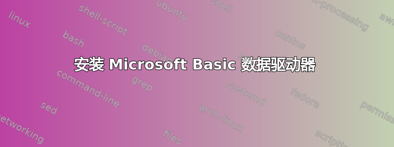 安装 Microsoft Basic 数据驱动器