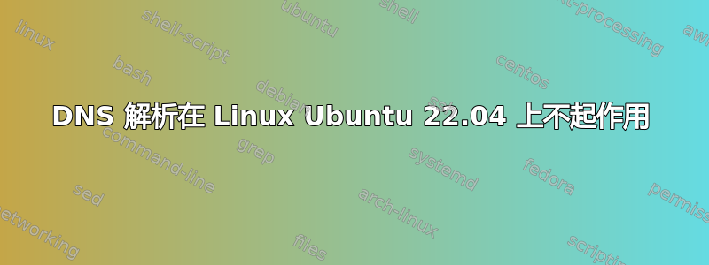 DNS 解析在 Linux Ubuntu 22.04 上不起作用