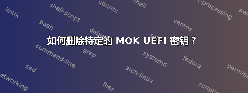 如何删除特定的 MOK UEFI 密钥？