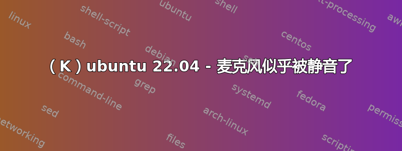 （K）ubuntu 22.04 - 麦克风似乎被静音了