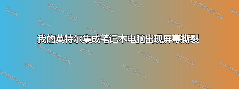 我的英特尔集成笔记本电脑出现屏幕撕裂