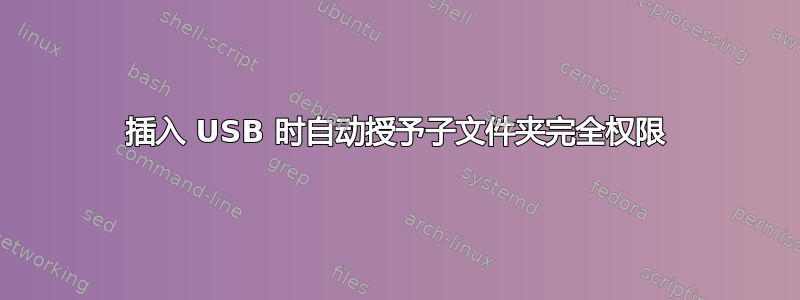 插入 USB 时自动授予子文件夹完全权限