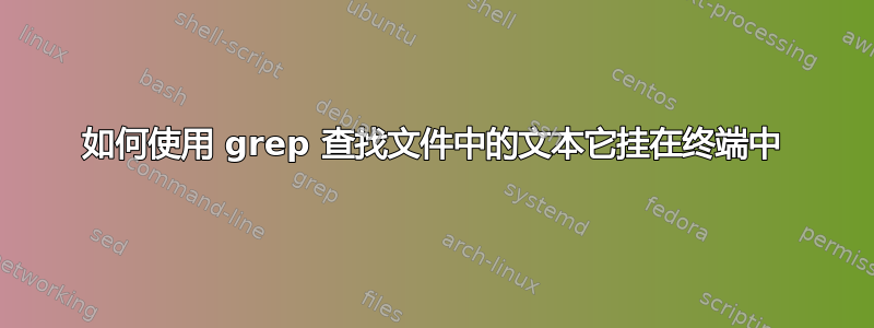 如何使用 grep 查找文件中的文本它挂在终端中